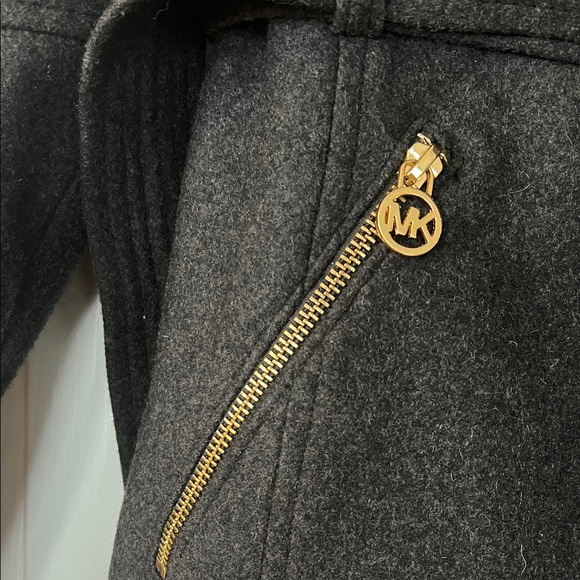 MICHAEL Michael Kors charcoal Belted Trench Coat with Gold Hardware - Picture 3 of 8